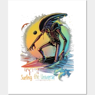 Alien surfing 88072 Posters and Art